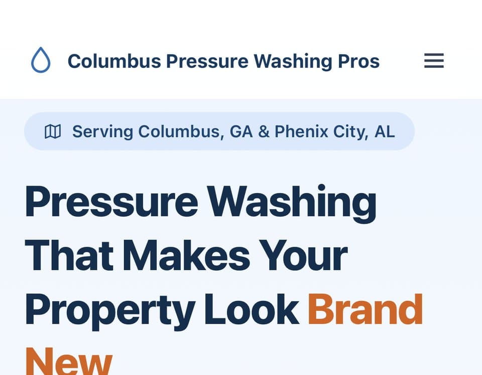 Columbus Pressure Washing Pros website